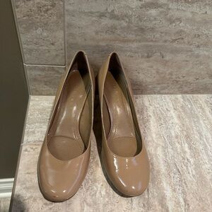 BCBGeneration Nude Patent Heels